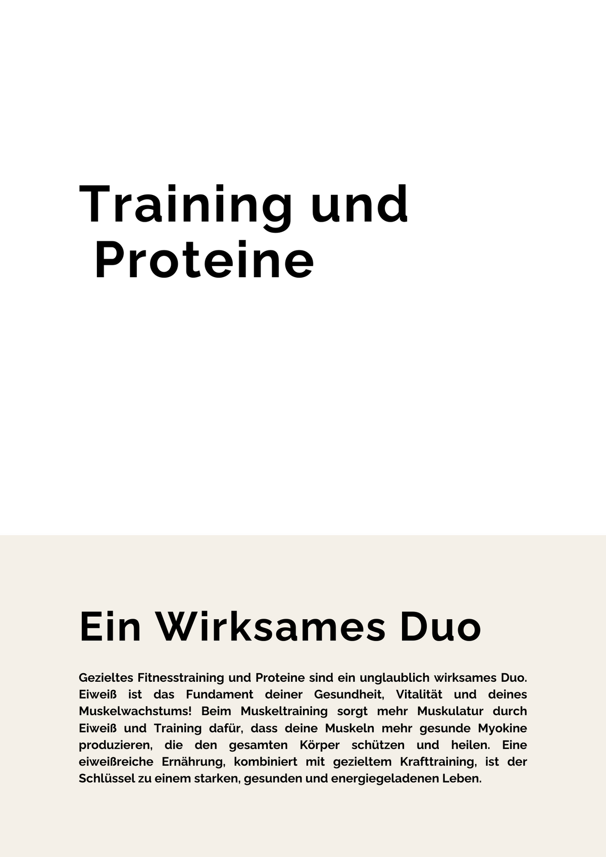Training und Proteine