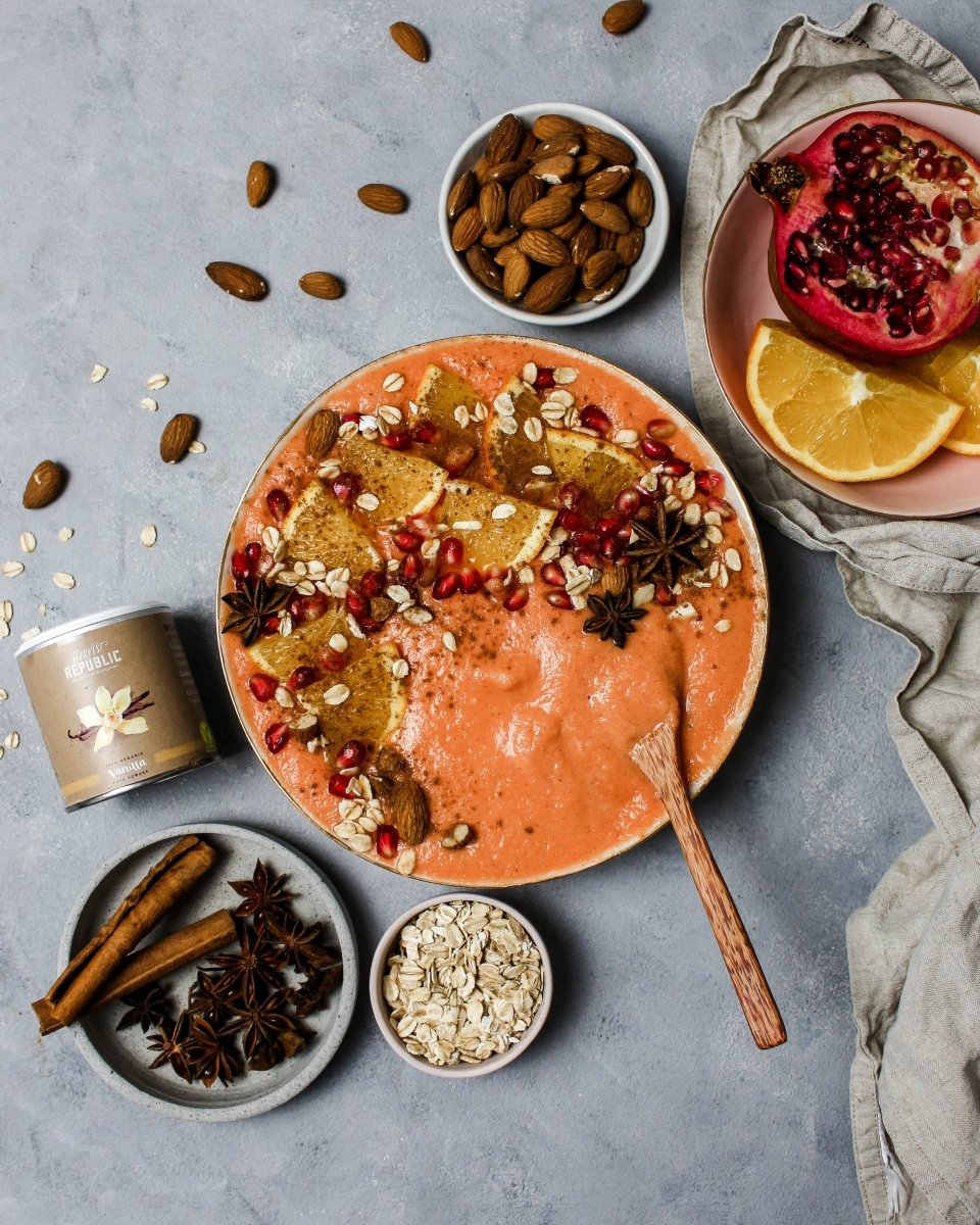 Vanille Orangen Protein Smoothie Bowl