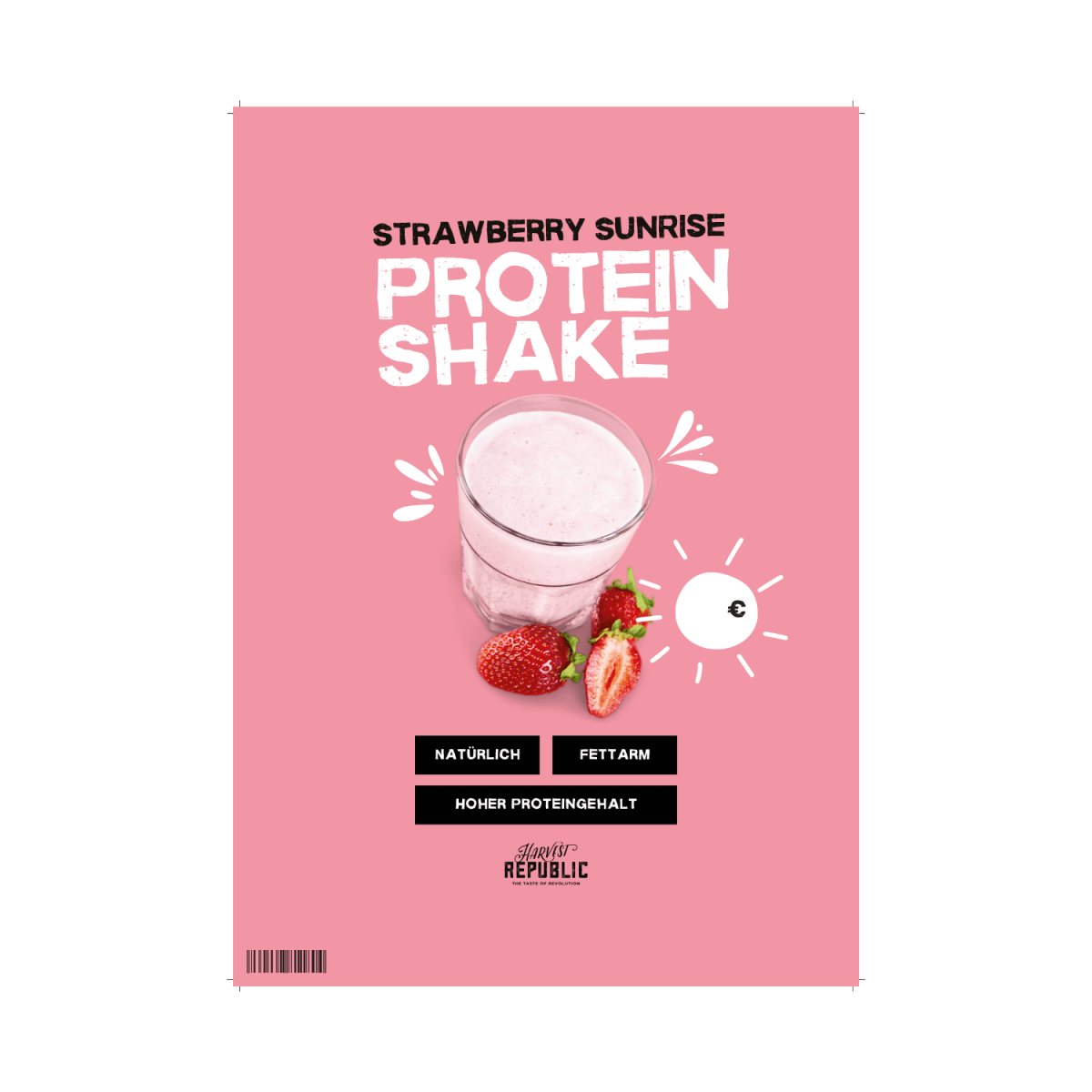 A3 Plakat - Shake des Monats - Strawberry Sunrise - Harvest Republic