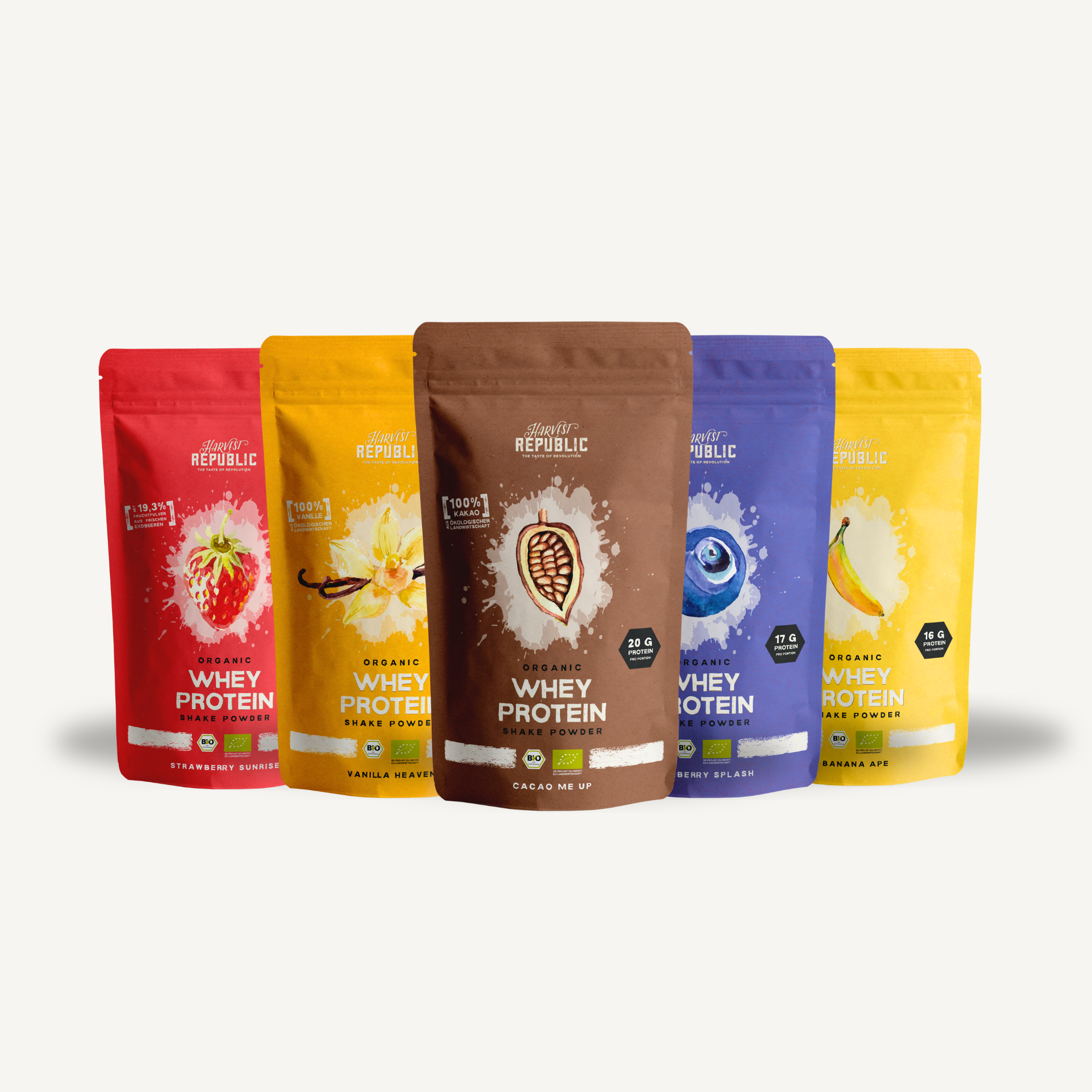 Probierpaket Whey Protein, 5 x 35 g + gratis Shaker